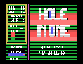 Hole in One Title Screen
